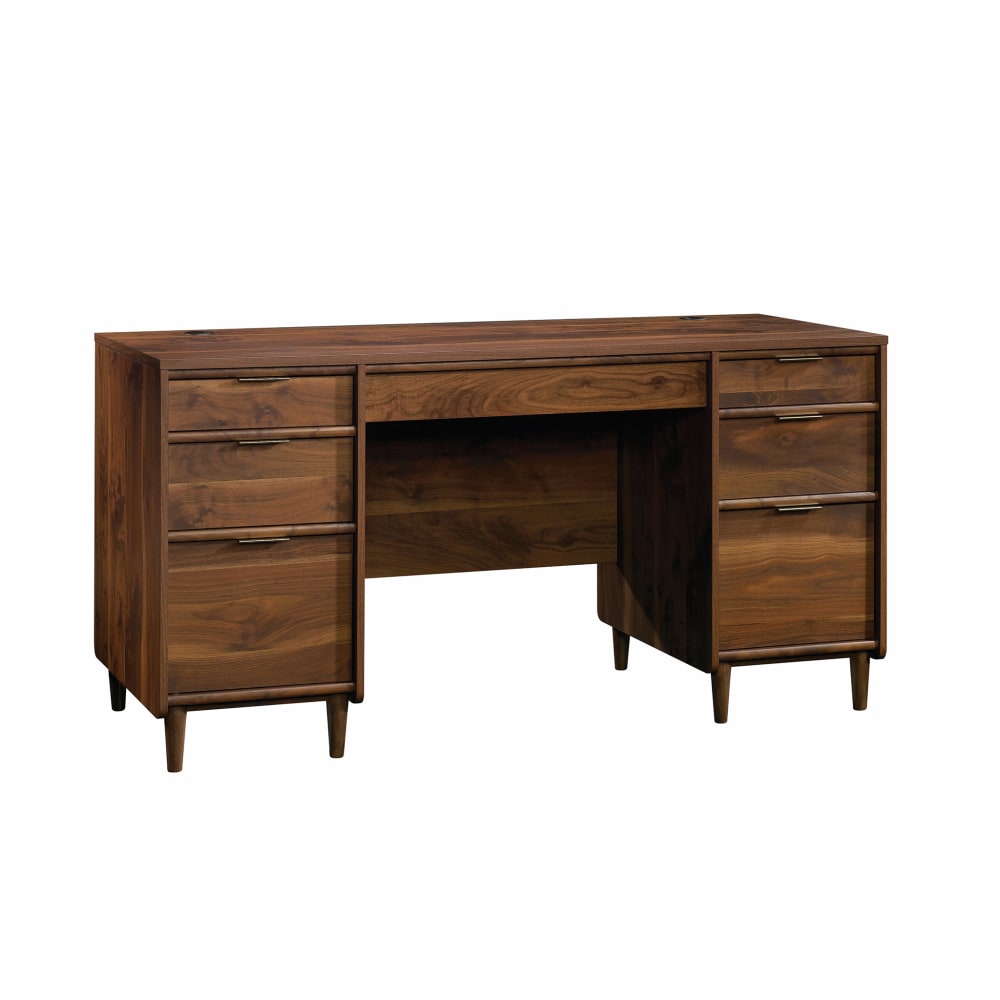 Sauder Clifford Place 59inW Mid-Century Executive Computer Desk, Grand Walnut