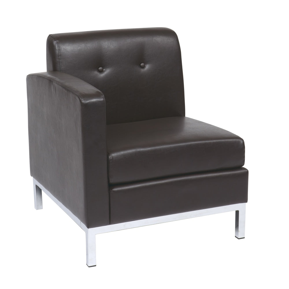 Office Star Avenue Six Wall Street Left Arm Chair, Espresso