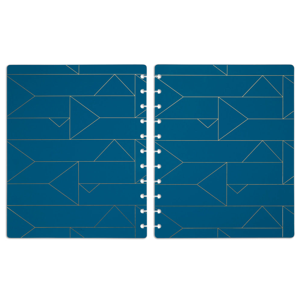 TUL Discbound Notebook Covers, Letter Size, Blue Geo, Pack of 2 Covers