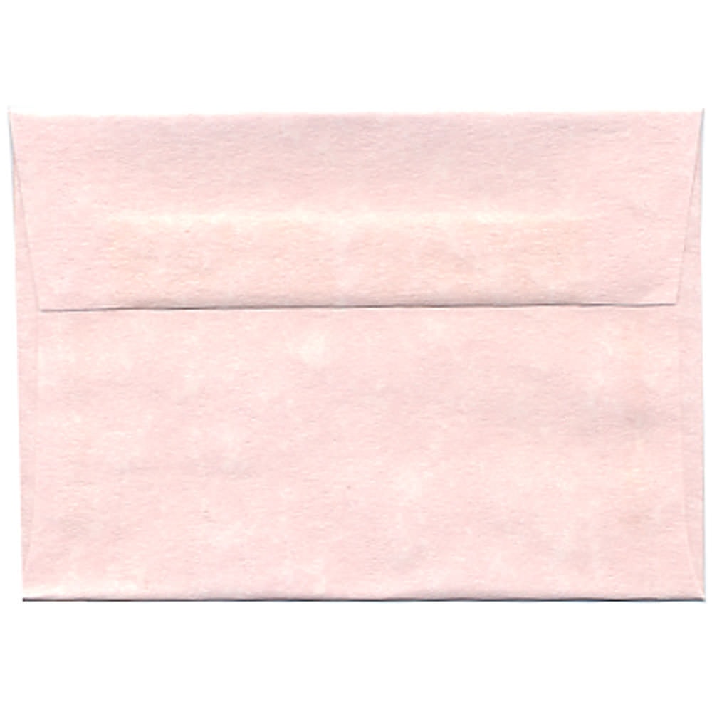 JAM Paper Stationery Set, 4 3/4in x 6 1/2in, 30% Recycled, Pink/White, Set Of 25 Cards And Envelopes