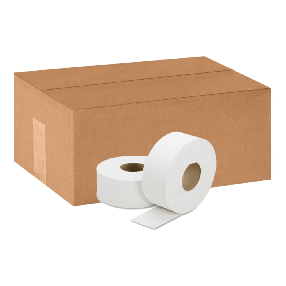 SKILCRAFT Jumbo Roll 1-Ply Toilet Paper, 100% Recycled, 2000ft Per Roll, Pack Of 12 Rolls