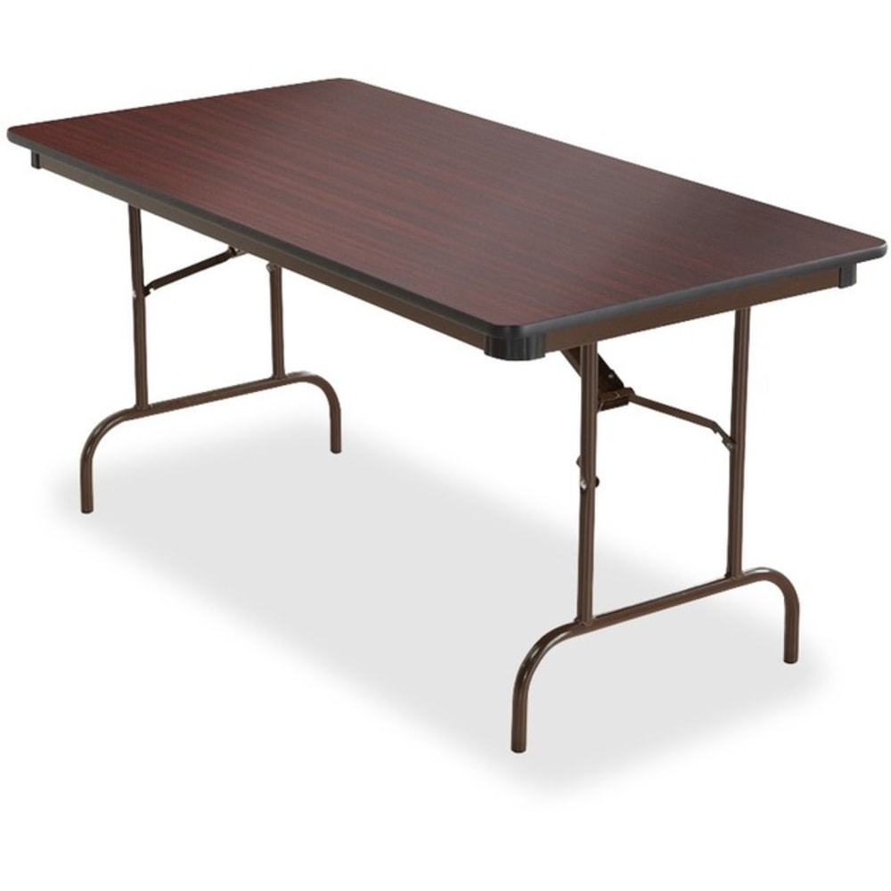 Iceberg Premium Folding Table, Rectangular, 60inW x 30inD, Mahogany/Brown