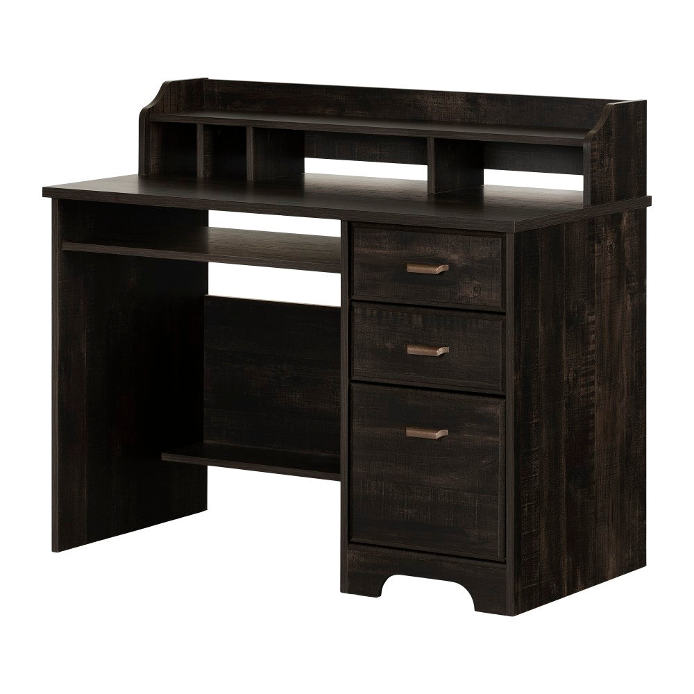 South Shore Versa 45inW Computer Desk With Hutch, Rubbed Black