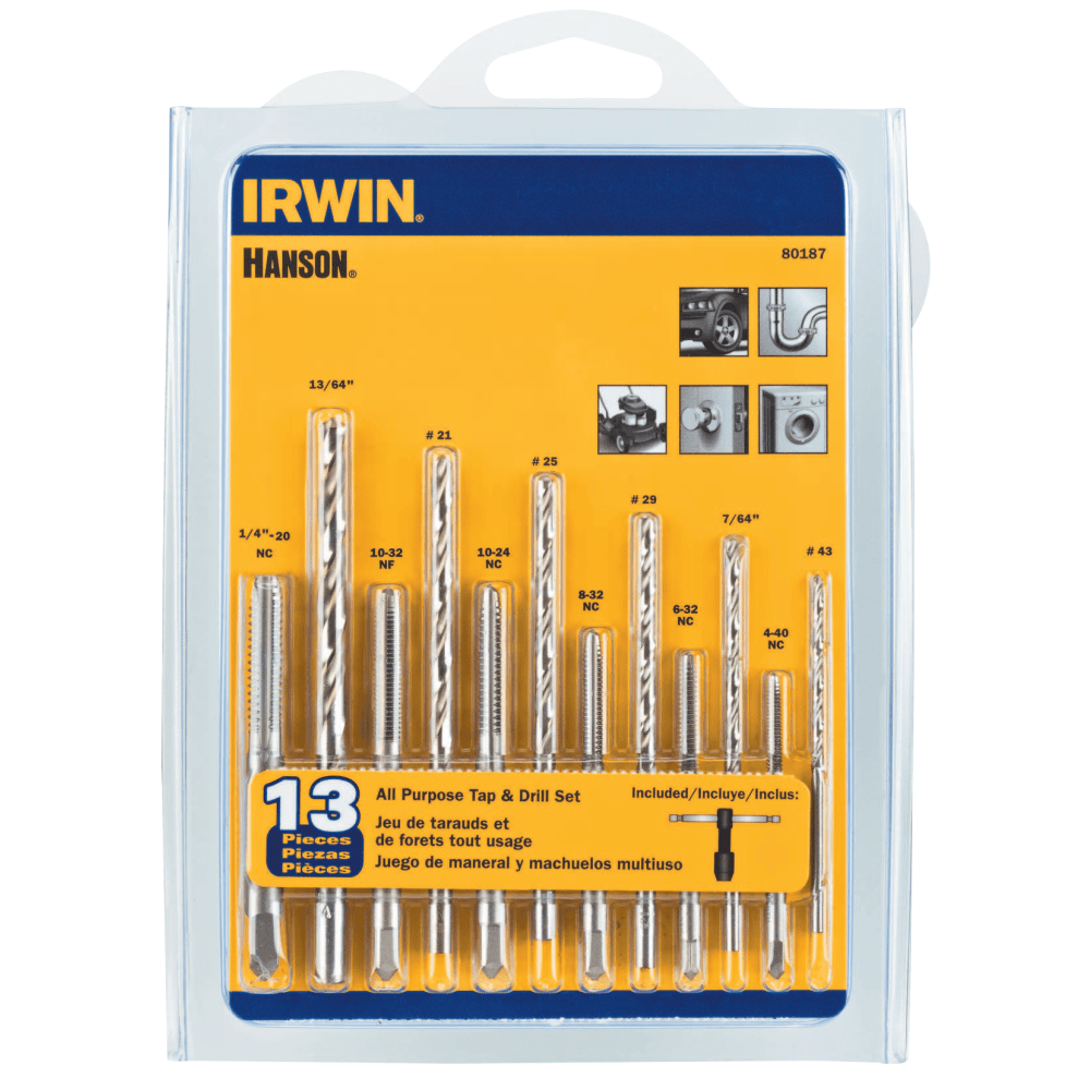 IRWIN High-Carbon Steel Tap and Drill Bit Set, 13 Piece