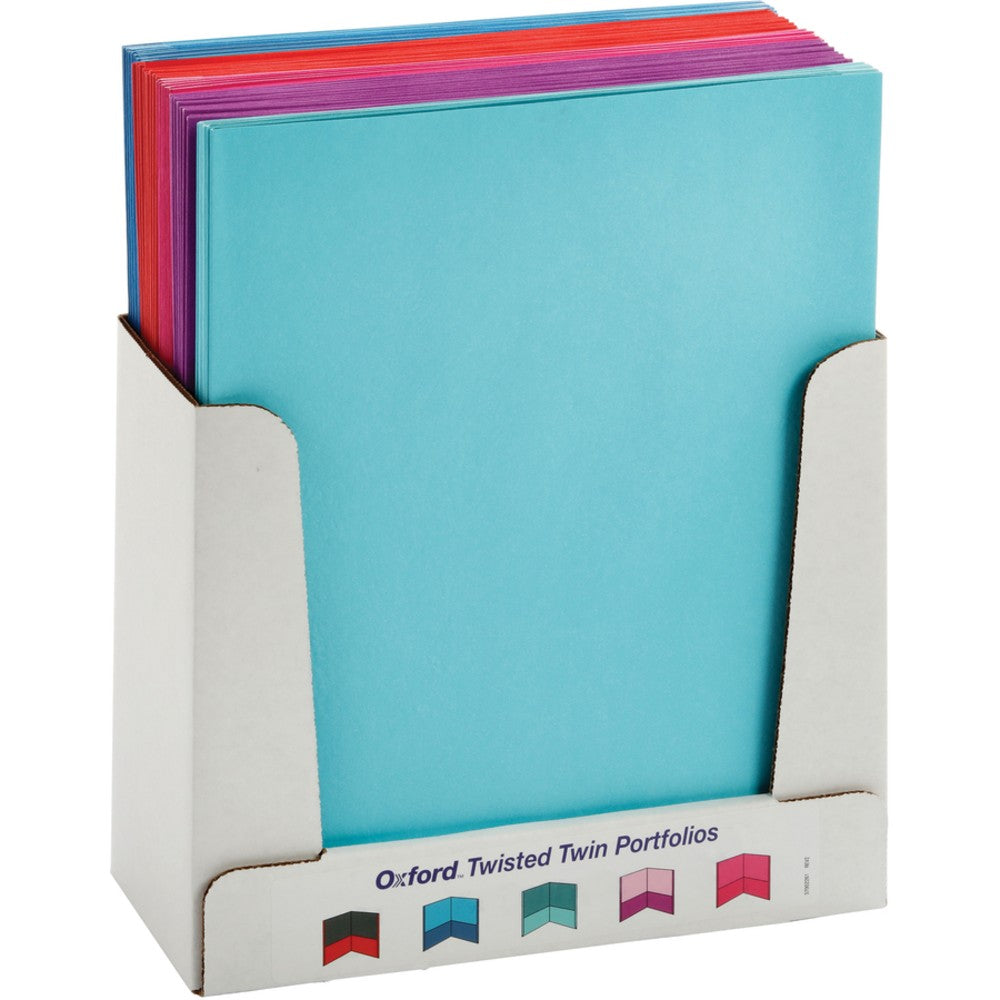 Oxford Letter Recycled Pocket Folder - 8 1/2in x 11in - 100 Sheet Capacity - 2 Pocket(s) - Assorted - 10% Recycled - 50 / Box