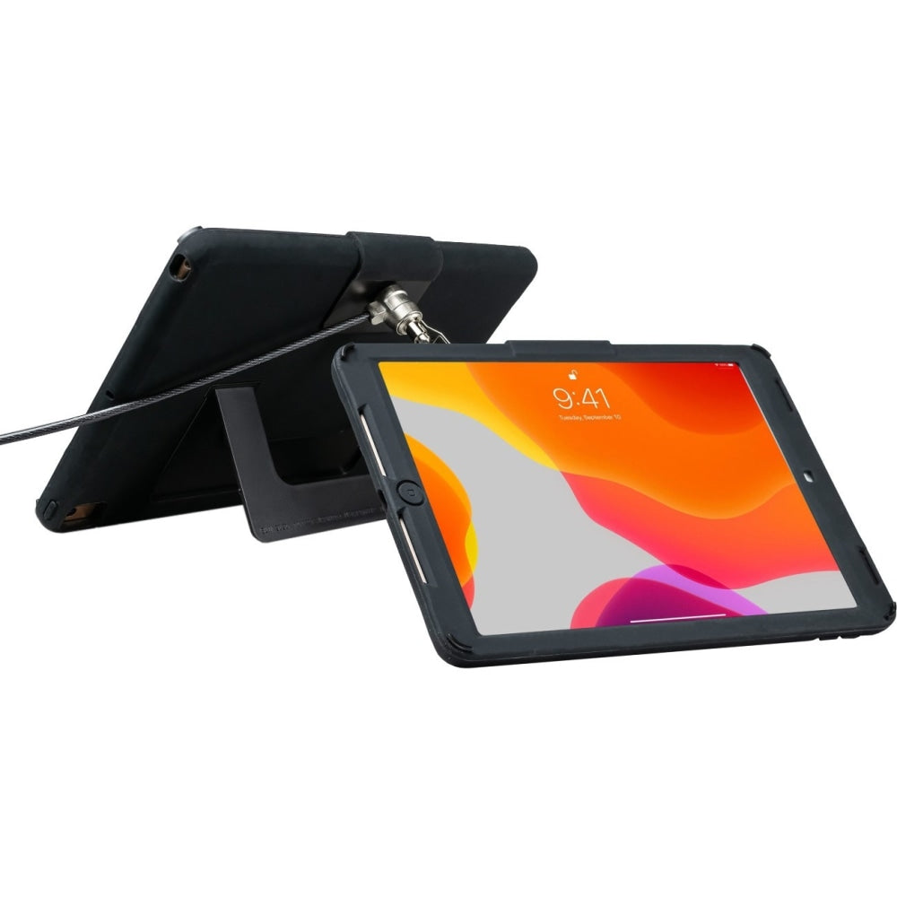 CTA Digital Security Case with Kickstand and Anti-Theft Cable for iPad 10.2 7th/ 8th/ 9th Gen - Black - TAA Compliant