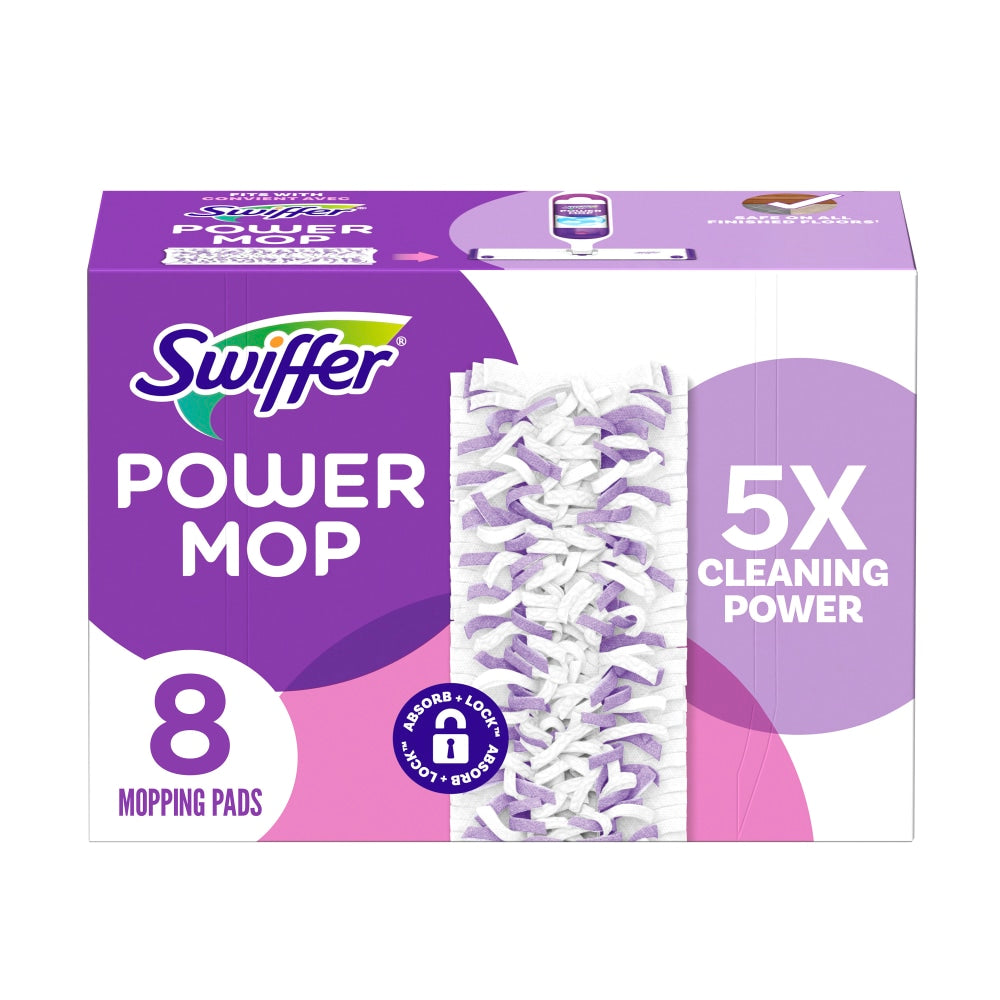 Swiffer PowerMop Multi-Surface Mopping Pad Refills, Pack Of 8 Pads