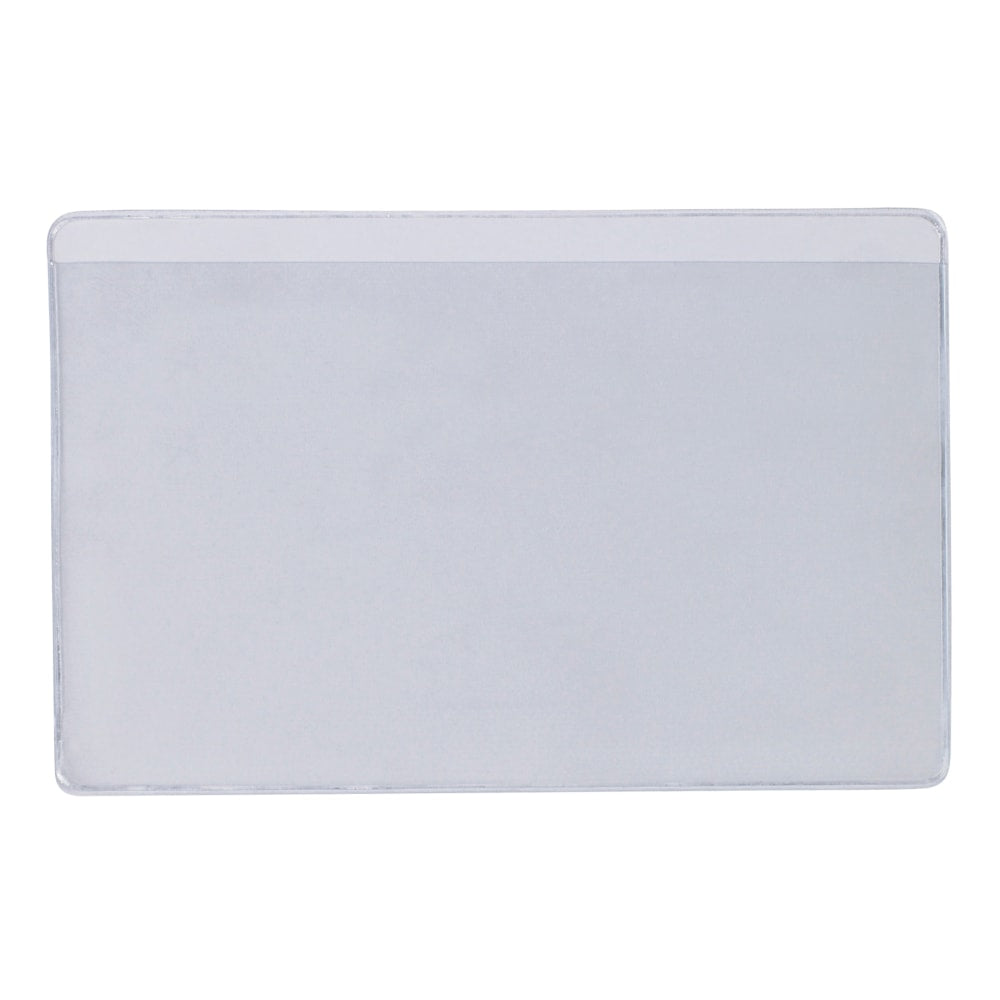 SUPERSCAN Press-On Vinyl Envelopes, Long Side Open, 3in x 5in, Clear, Pack of 50 Envelopes