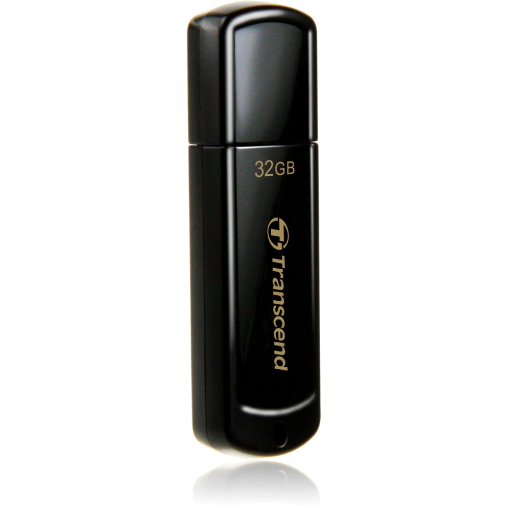 Transcend 32GB JetFlash 350 USB 2.0 Flash Drive - 32 GB - USB 2.0 - 15 MB/s Read Speed - 11 MB/s Write Speed - Black - 1 Each