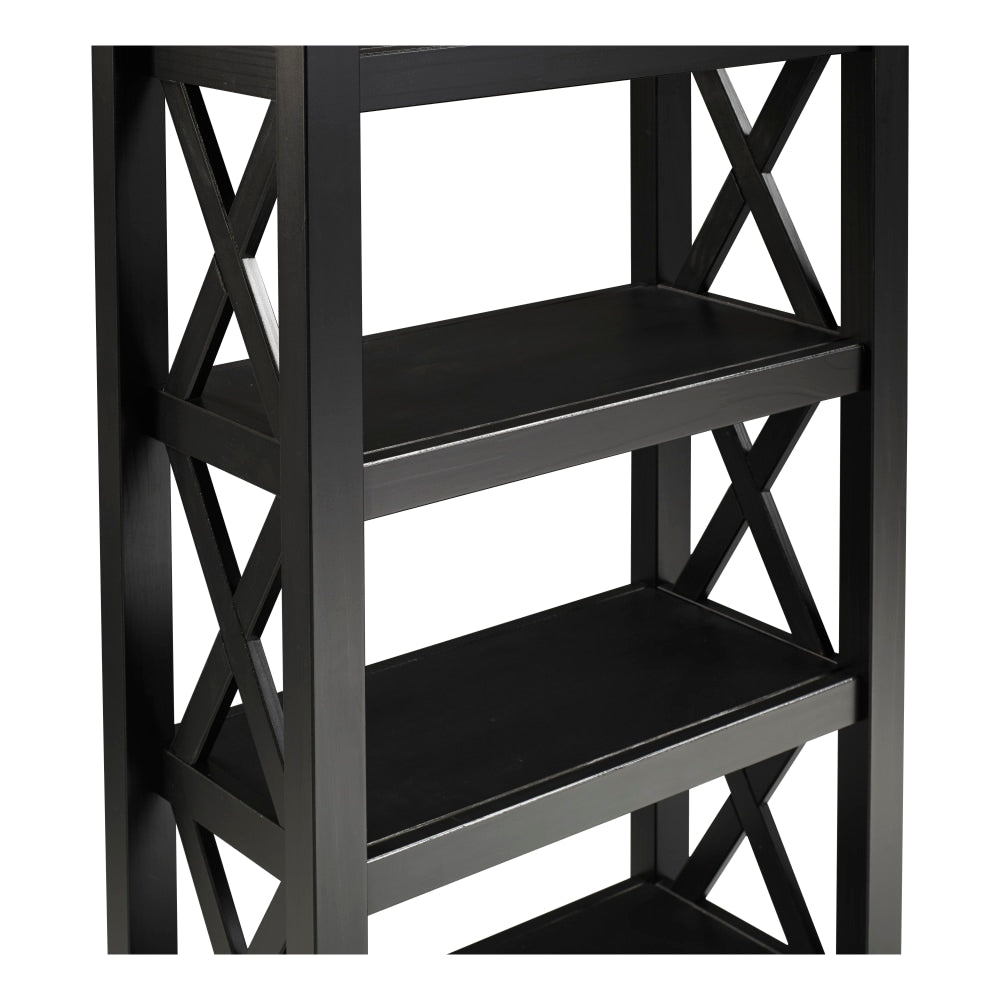 Linon Dallin 55inH 4-Shelf Home Office Bookcase, Black