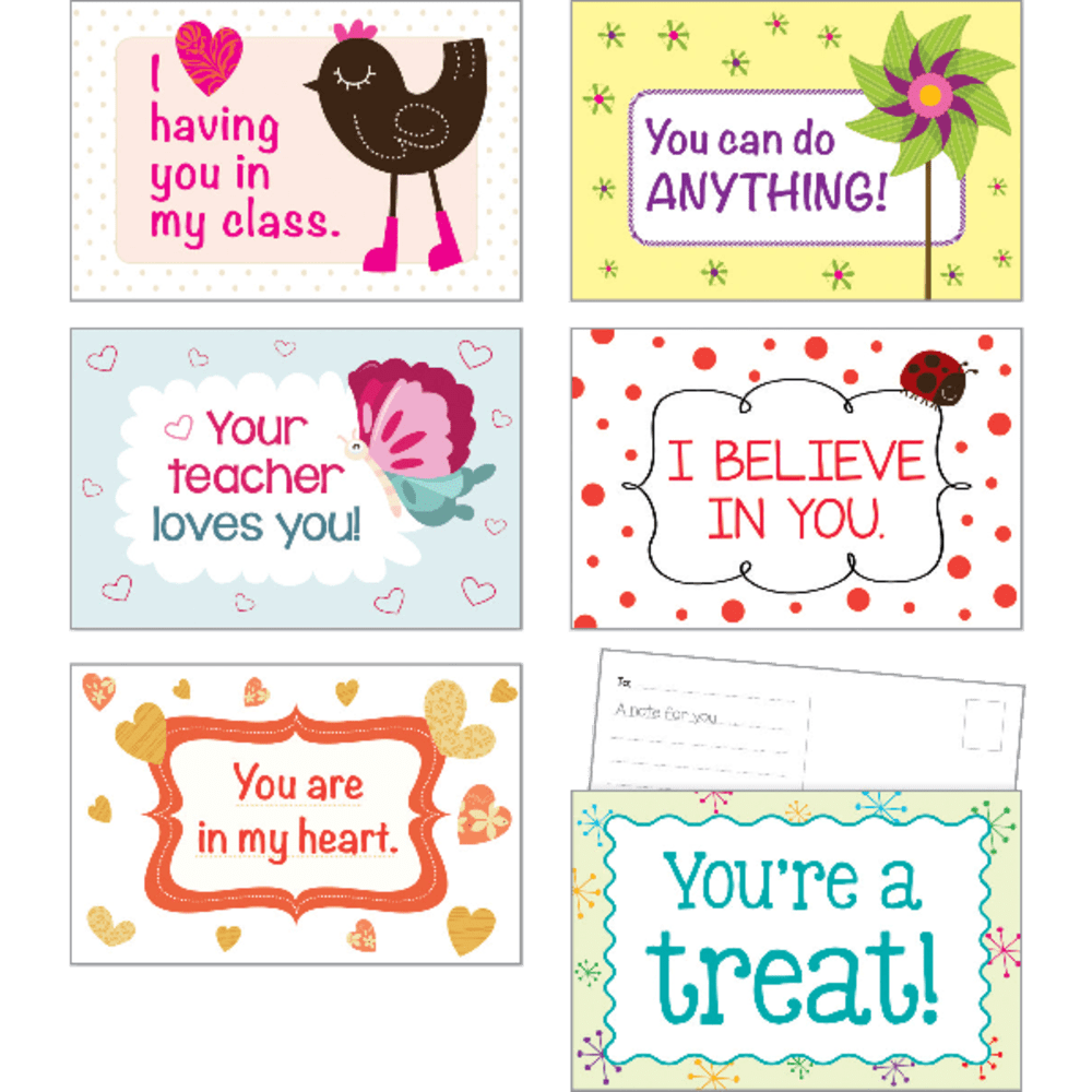 Scholastic Teachers Friend Postcards, 6in x 4in, Valentines Day, Kindergarten - Grade 5, Pack Of 36