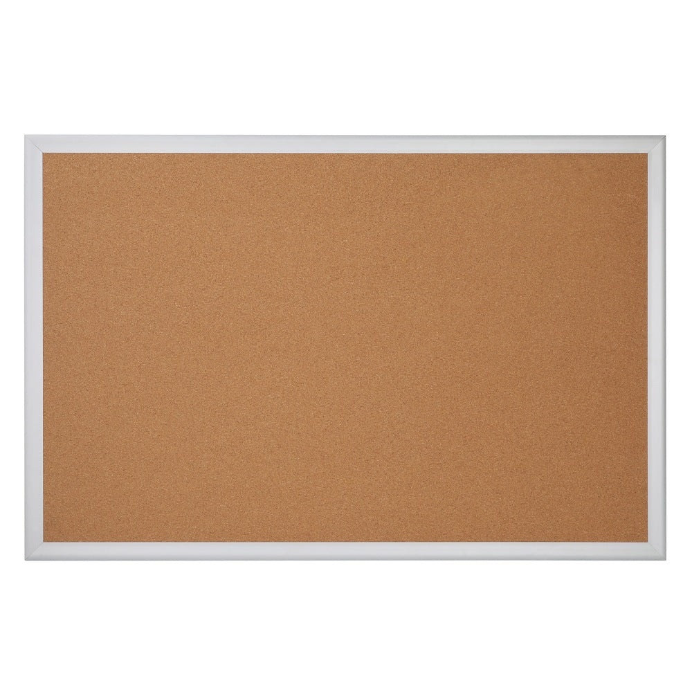 Office Depot Brand Cork Bulletin Board, 48in x 72in, Aluminum Frame With Silver Finish