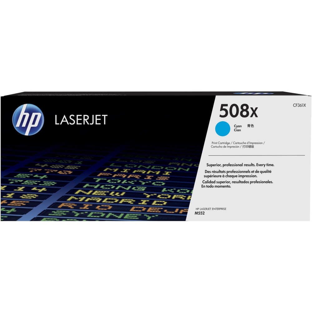 HP 508X Cyan High Yield Toner Cartridge, CF361XC