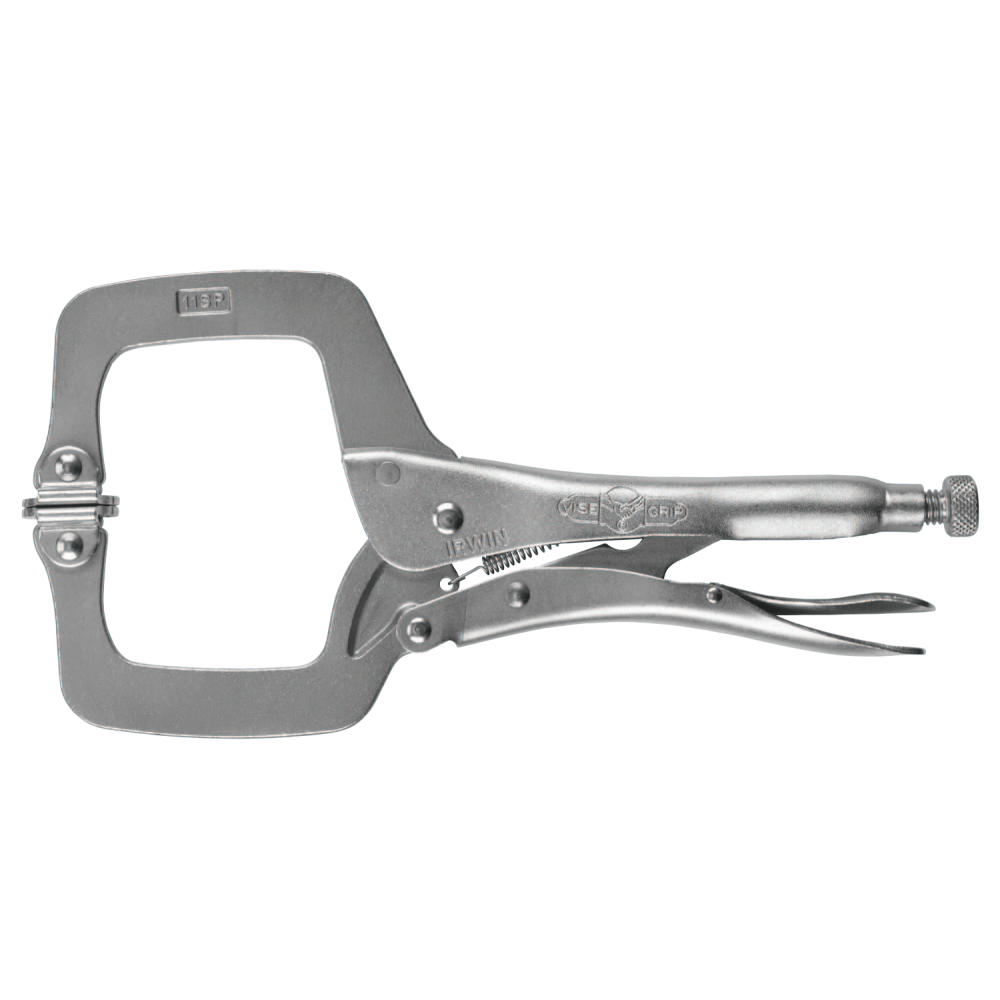 IRWIN Locking C-Clamp with Swivel Pads, 4in Length, 1-5/8in Capacity