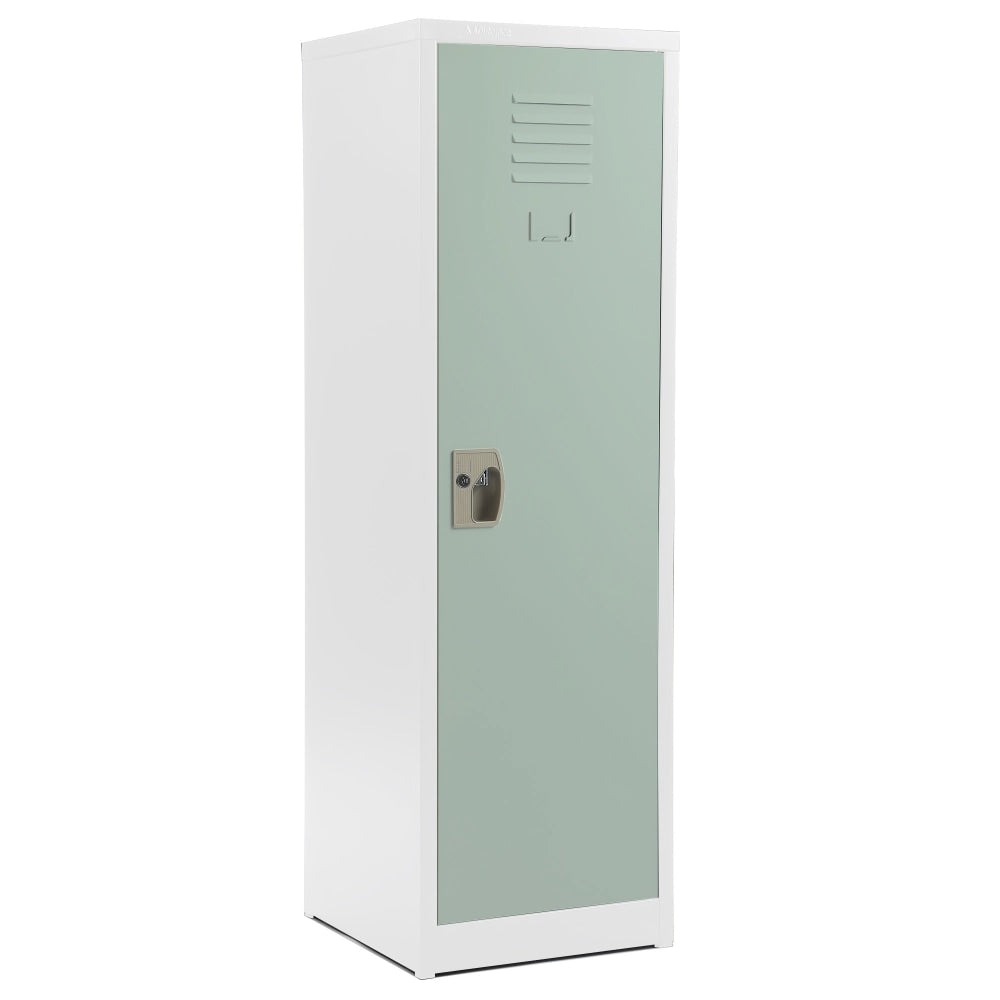 Alpine 1-Tier Steel Lockers, 48inH x 15inW x 15inD, Misty Green, Set Of 2 Lockers