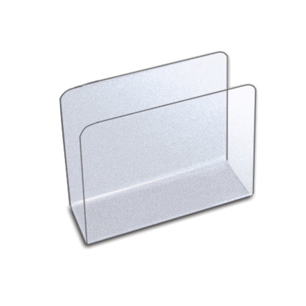 Azar Displays Small Lateral Desk File Holders, 4-1/2inH x 5-3/4inW x 2-1/2inD, Clear, Pack Of 4 File Holders