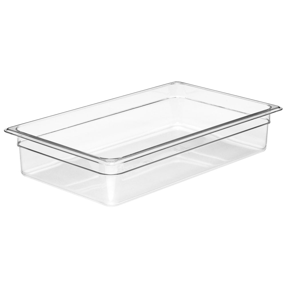 Cambro Camwear GN 1/1 Size 4in Food Pans, 4inH x 12-3/4inW x 20-7/8inD, Clear, Set Of 6 Pans