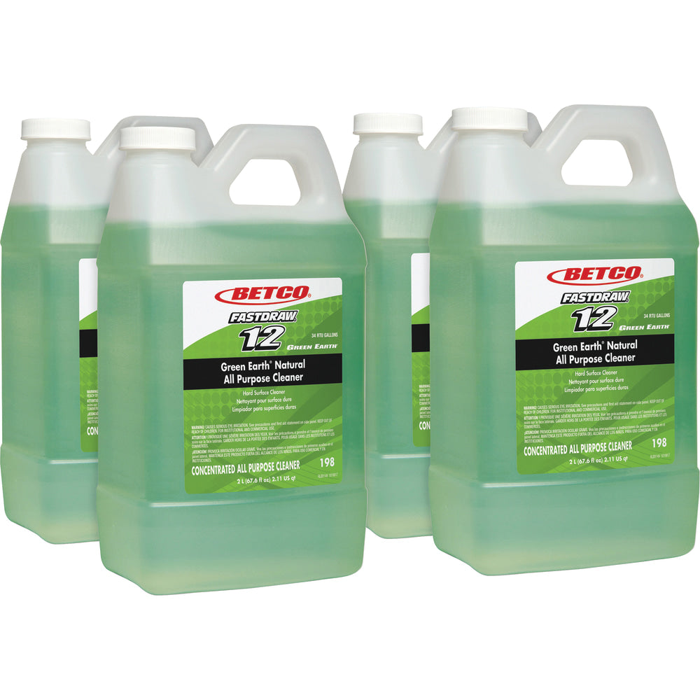 Betco Green Earth Natural All Purpose Cleaner, Clean Scent, 67.6 Oz, Green, Carton Of 4 Bottles