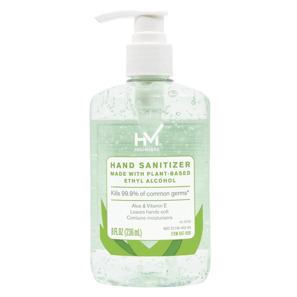 Highmark Hand Sanitizer With Aloe, Floral Scent, 8 Oz, Green