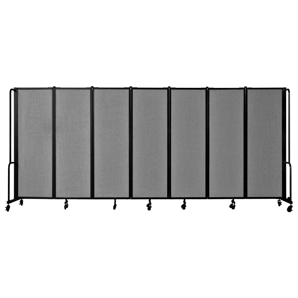 National Public Seating Room Divider, 7-Section, 72inH x 27inW x 164inD, Gray