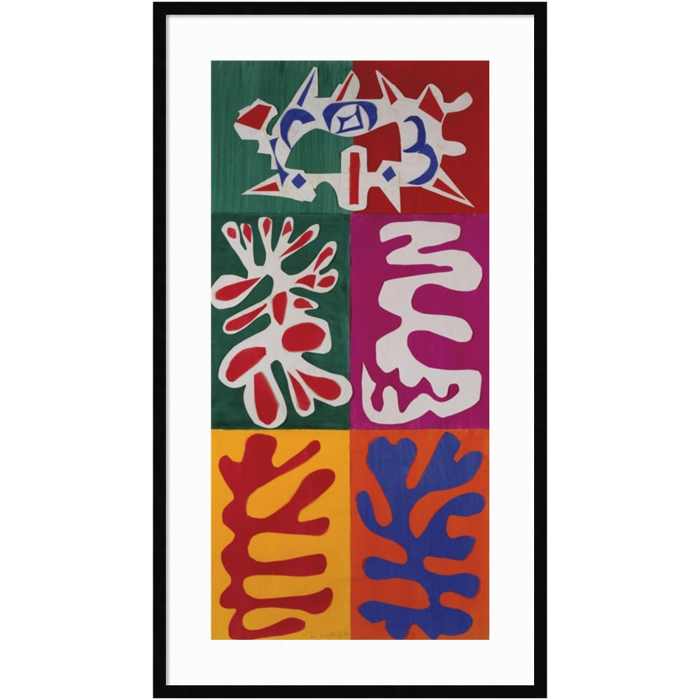 Amanti Art Panel With Mask 1947 by Henri Matisse Wood Framed Wall Art Print, 25inW x 44inH, Black