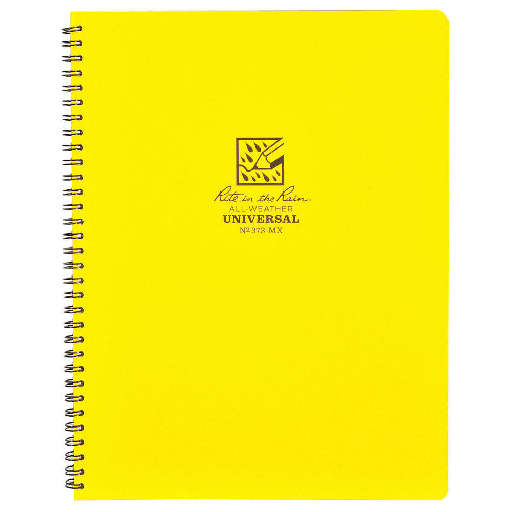 Rite in the Rain All-Weather Spiral Notebooks, Maxi, Side, 8-1/2in x 11-3/4in, 84 Pages (42 Sheets), Yellow, Pack Of 6 Notebooks