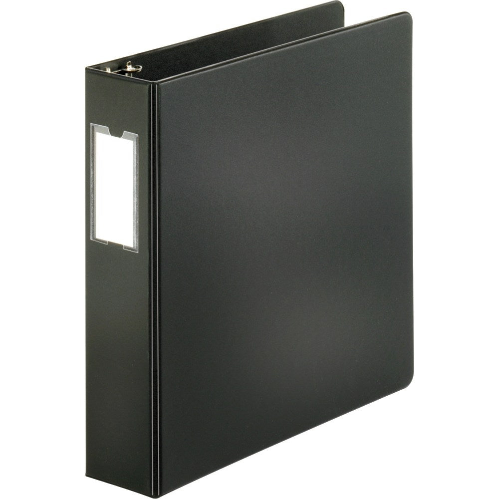 Business Source 3-Ring Binder, 2in D-Rings, Black