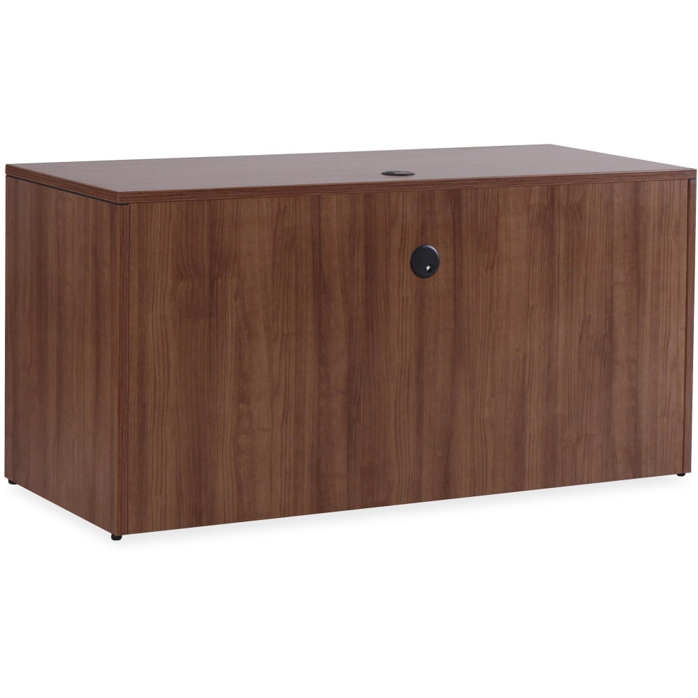 Lorell Essentials 72inW Computer Desk Credenza Shell, Walnut