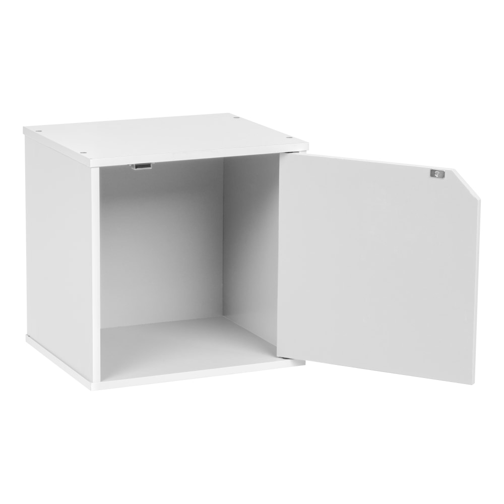 IRIS BAKU 14inH Modular Cube Storage Box With Door, White