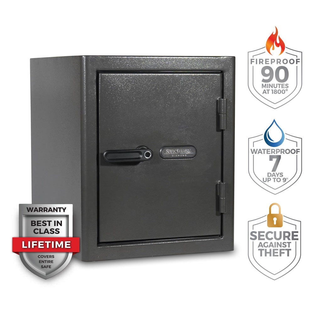 Sanctuary Diamond Biometric Lock Home/Office Safe, 2.33 Cu. Ft., Dark Grey Hammertone