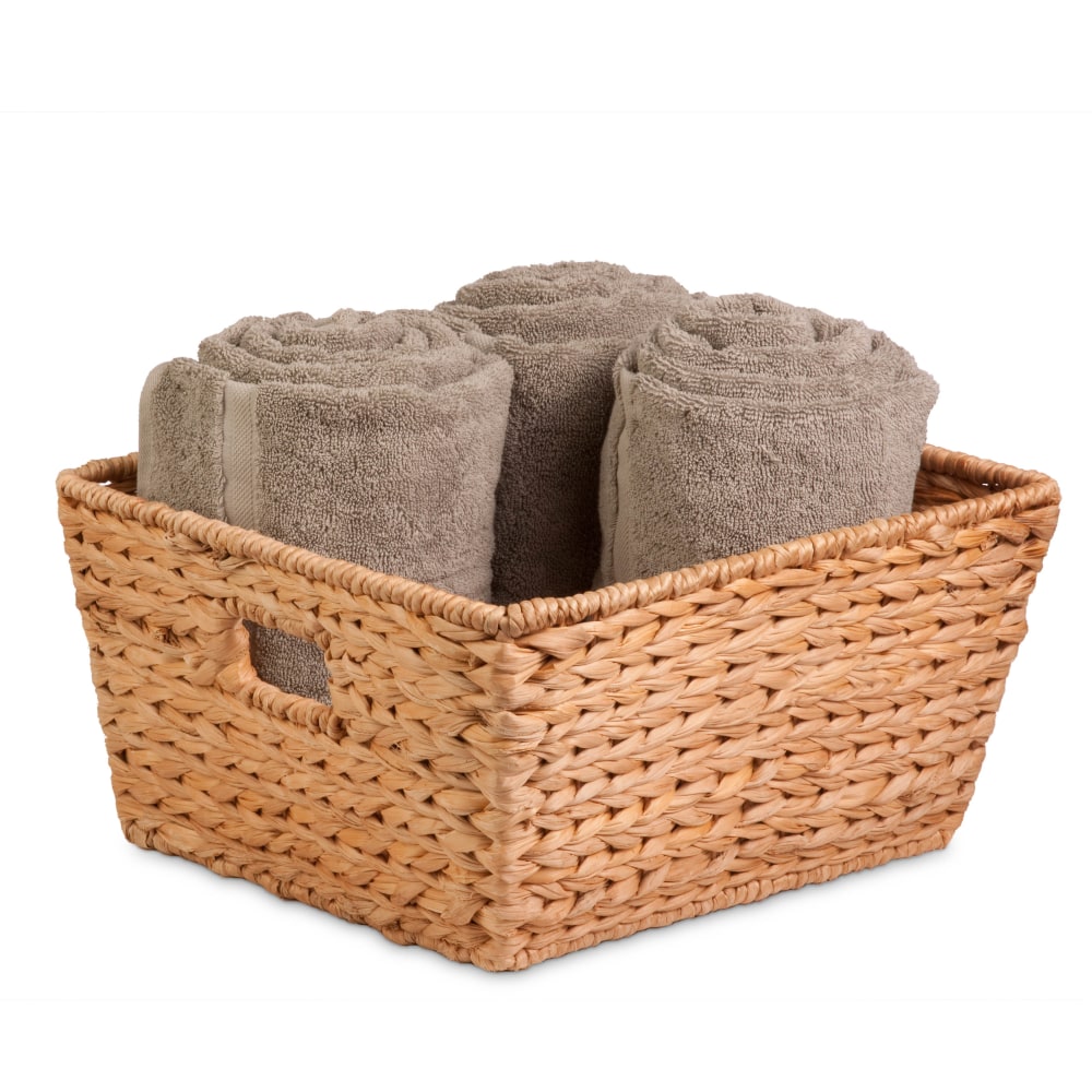 Honey-Can-Do Water Hyacinth Basket, Medium Size, 8in x 8in x 15in, Brown/Natural