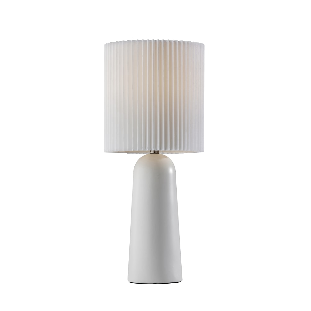 Adesso Callie Table Lamp, 26inH, White Shade/White Base