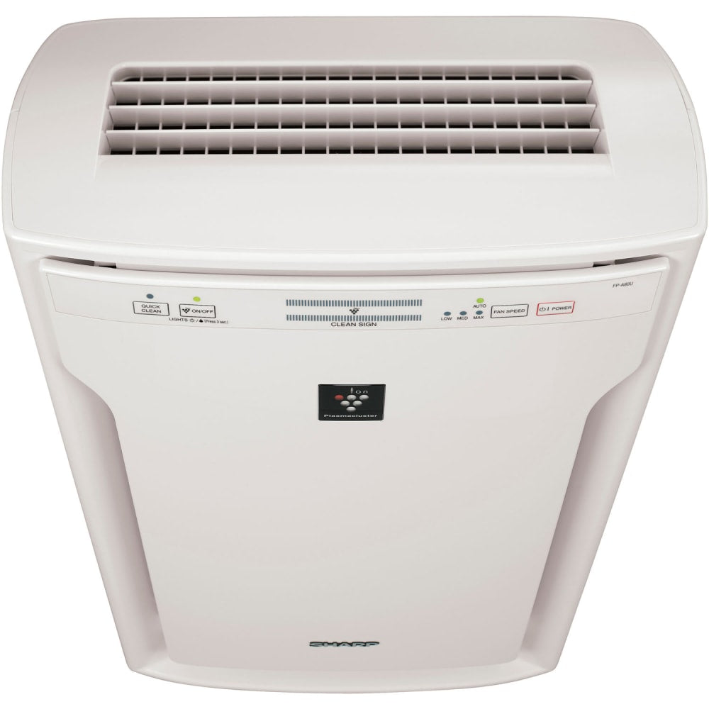 Sharp True HEPA Air Purifier with Plasmacluster Ion Technology for Extra-Large Rooms (FPA80UW) - Plasmacluster - 454 Sq. ft. - 2378.8 gal/min - White