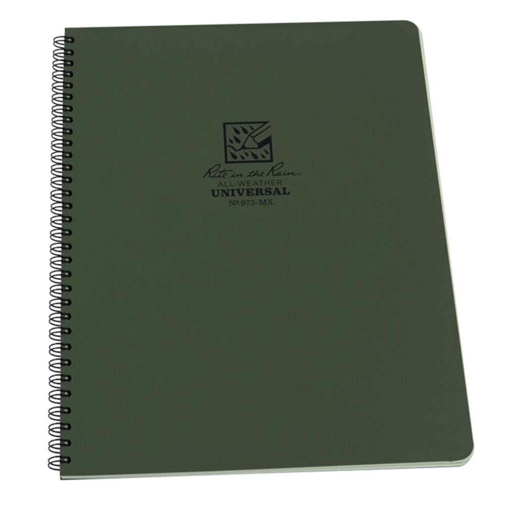 Rite in the Rain All-Weather Spiral Notebooks, Maxi Side, 8-3/4in x 11in, 84 Pages (42 Sheets), Green, Pack Of 6 Notebooks