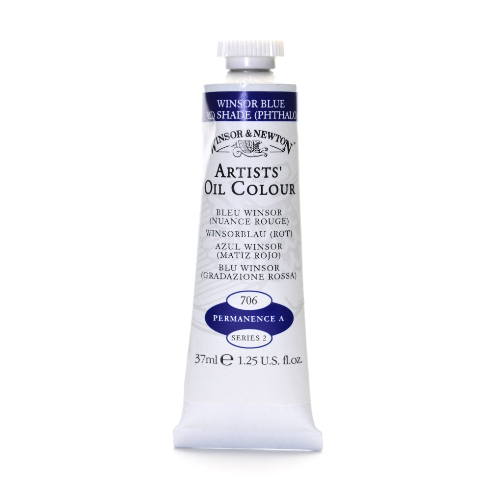 Winsor & Newton Artists Oil Colors, 37 mL, Winsor Blue (Red Shade), 706