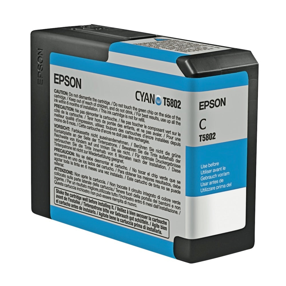 Epson T5802 UltraChrome K3 Cyan Ink Cartridge, T580200