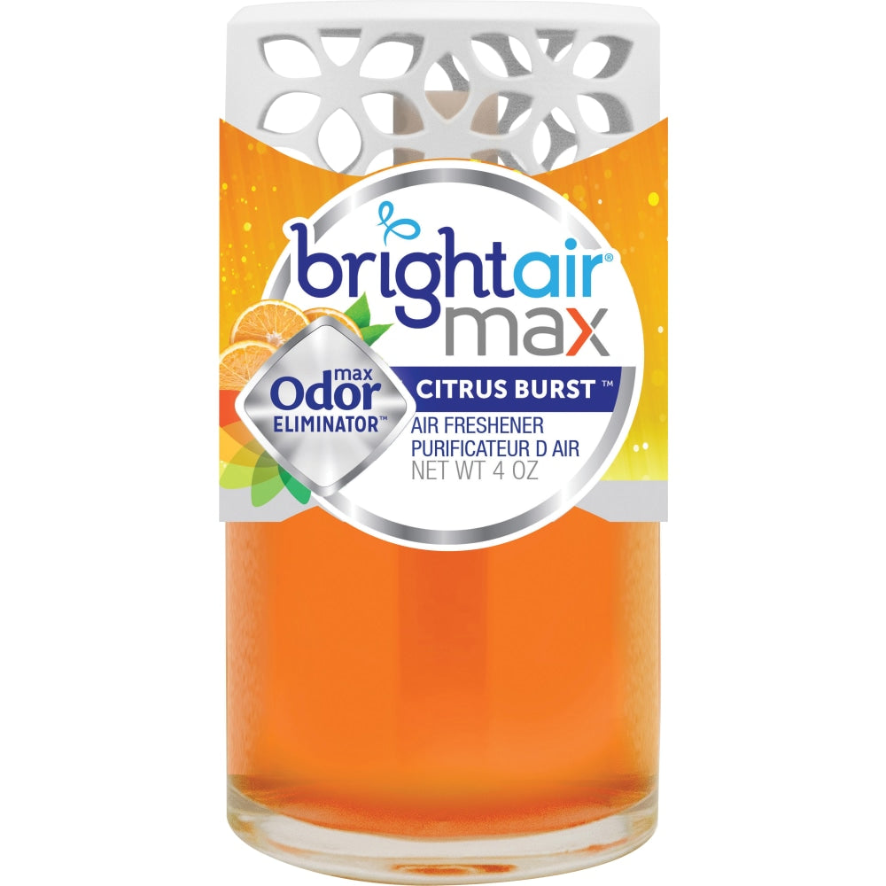 Bright Air Max Odor Eliminator - Gel - 4 oz (0.1 quart) - Citrus Burst - 1 Each - Phthalate-free, BHT Free, Odor Neutralizer, Paraben-free, Formaldehyde-free, NPE-free, Triclosan-free