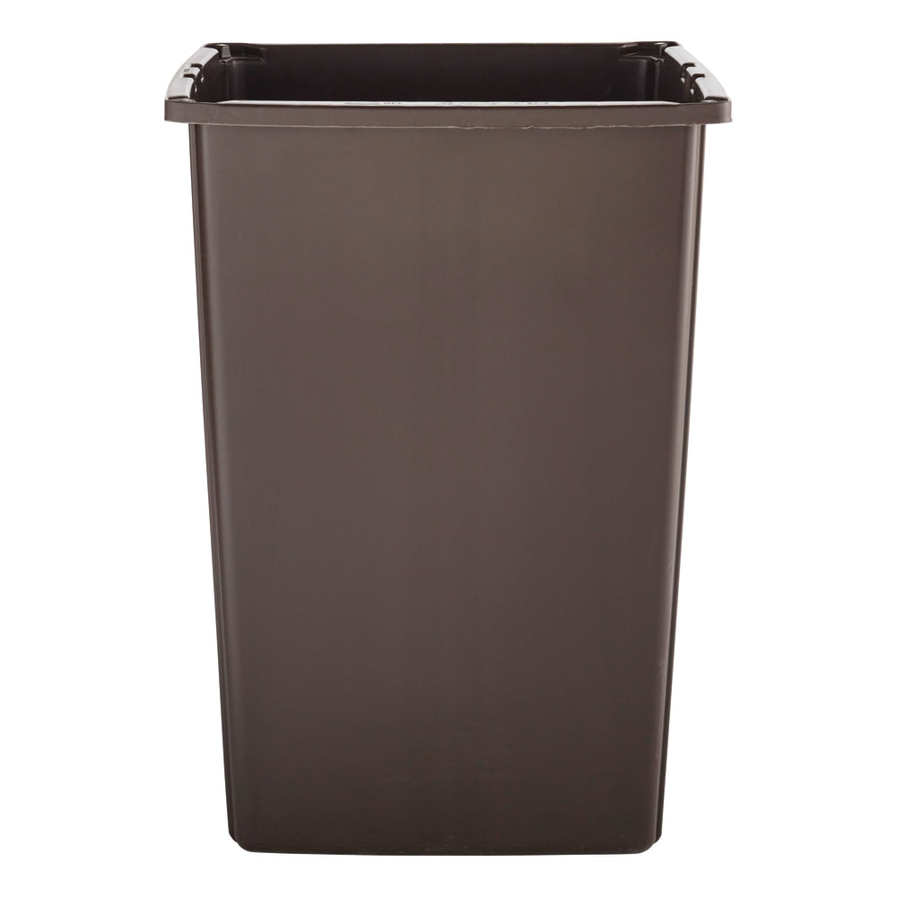 Rubbermaid Glutton Rectangular Plastic Waste Container, 56 Gallons, 31 1/8inH x 25 1/2inW x 22 3/4inD, Brown