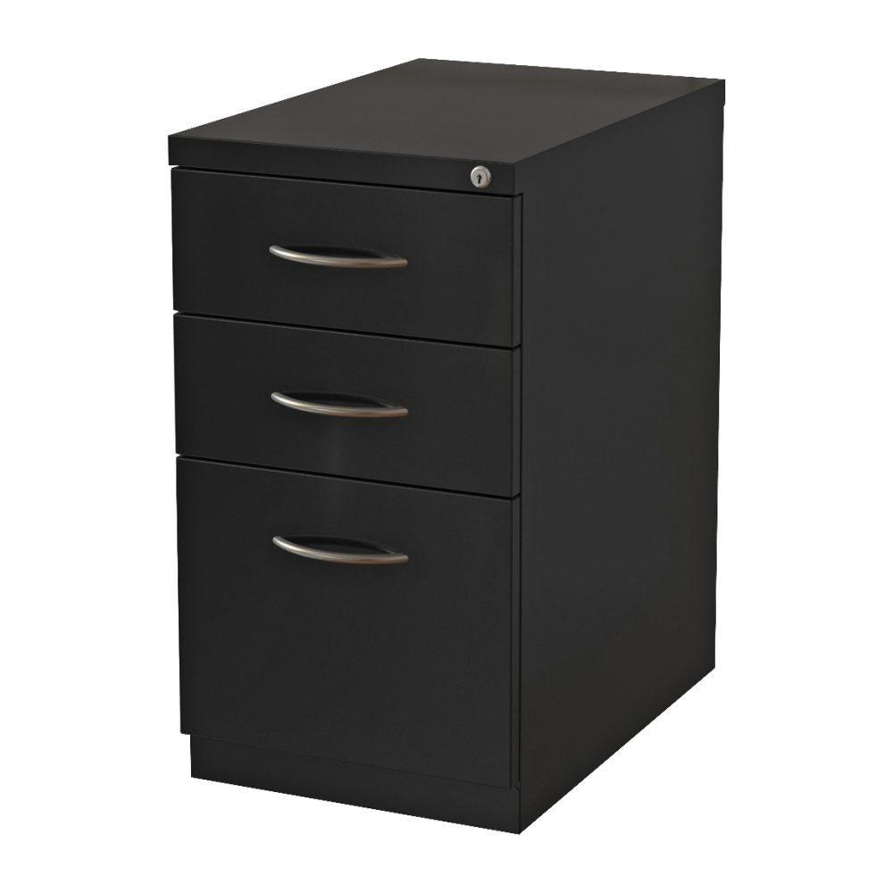 Lorell 19inD Vertical 3-Drawer Premium Mobile File Cabinet, Black