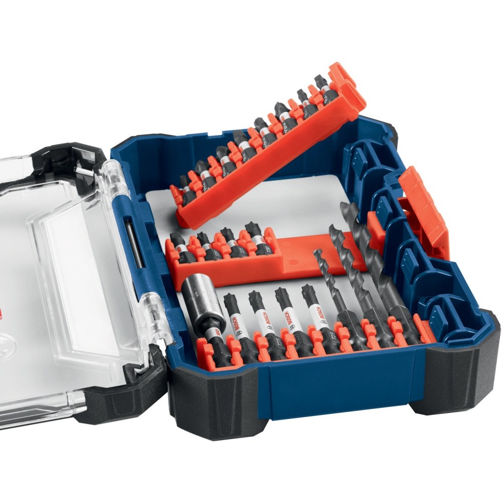 Bosch 40 pc. Impact Tough Drill Drive Custom Case System Set - Driver Bit: