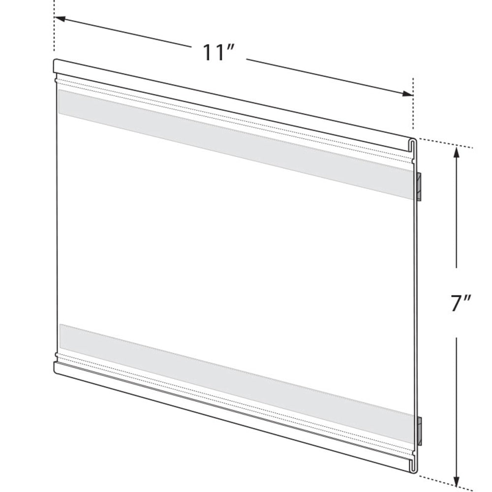 Azar Displays Adhesive-Back Acrylic Nameplate Holders, 7inH x 11inW x 1/4inD, Clear, Pack Of 10 Holders