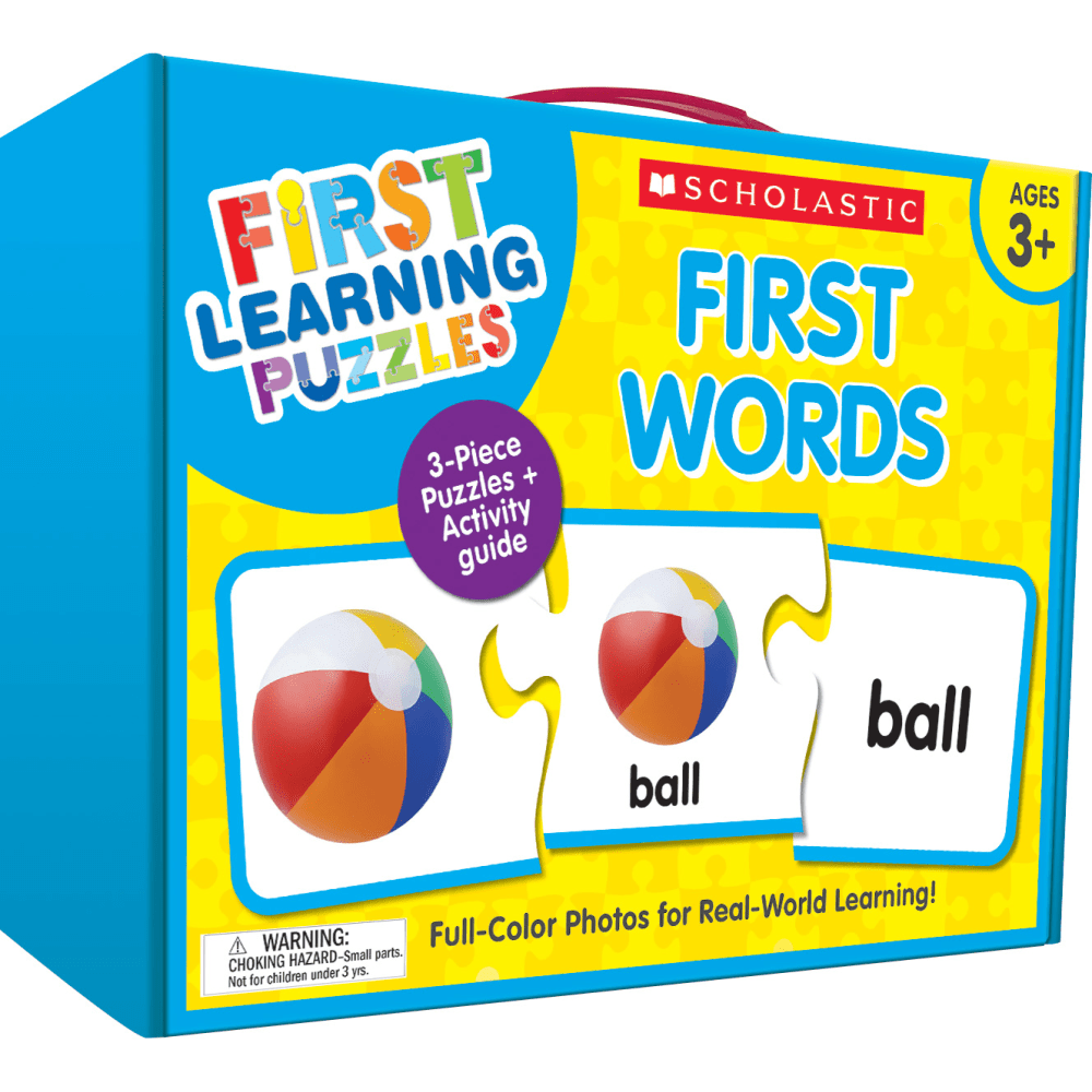 Scholastic First Learning First Words Puzzles, Pre-K, Pack Of 25 Puzzles