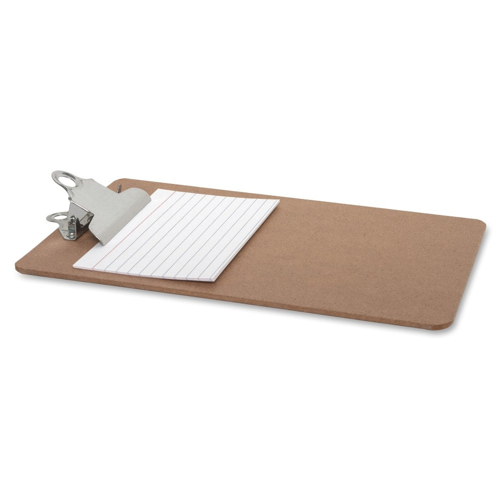 Business Source Mini Clipboard with Standard Metal Clip - Standard - 6in x 9in - Hardboard - Brown - 1 Each