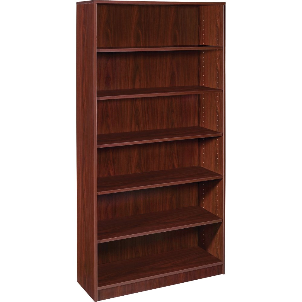 Lorell Essentials 72inH 6-Shelf Bookcase, Mahogany