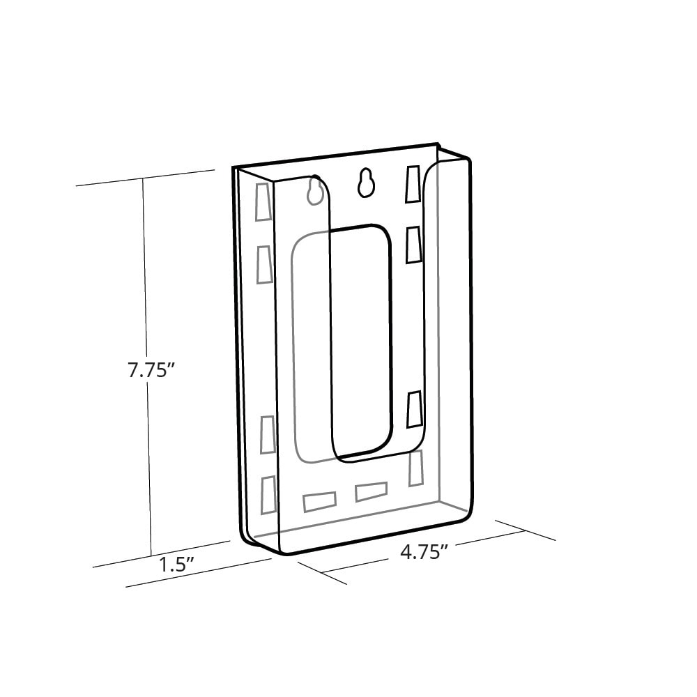 Azar Displays Single Trifold Wall-Mount Modular Brochure Holders, 7-3/4inH x 4-3/4inW x 1-1/2inD, Clear, Pack Of 10 Holders