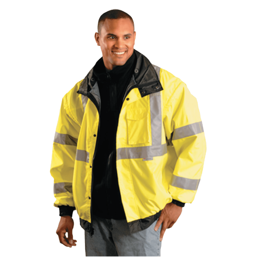 OccuNomix Polyester Bomber Jacket, Large, Yellow