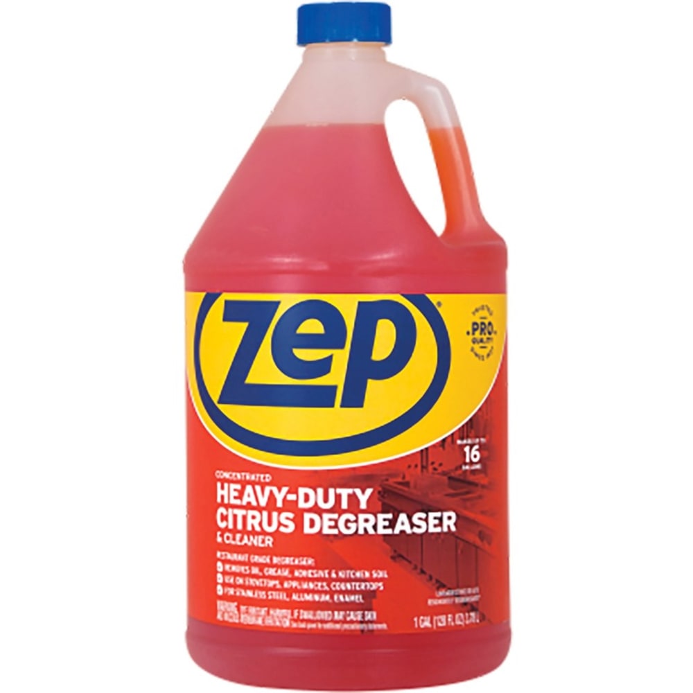 Zep Heavy-Duty Citrus Degreaser - Concentrate - 128 fl oz (4 quart) - 4 / Carton - Heavy Duty - Orange