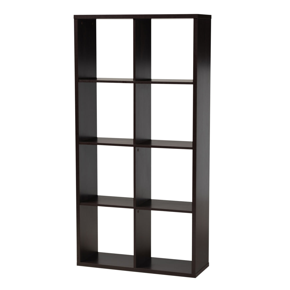 Baxton Studio 8-Cube Storage Shelf, 62-3/16inH x 31-1/8inW x 11-7/16inD, Dark Brown