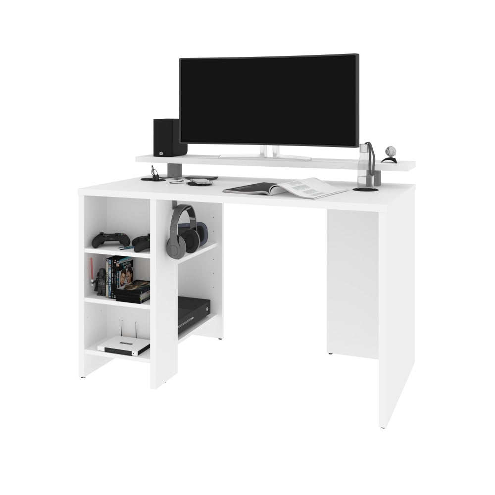 Bestar Electra 48inW Gaming Computer Desk, White