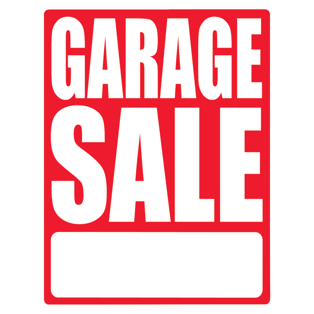 Cosco Sign Vinyl Decals, Garage Sale, 8 1/2in x 11in, Pack Of 3 With Price Stickers